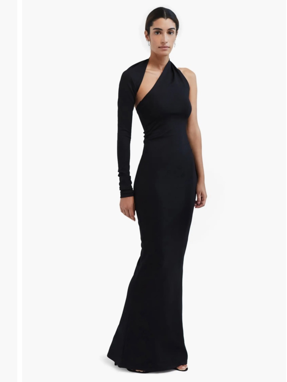Marcella Manhattan One-Shoulder Ponte Knit Gown